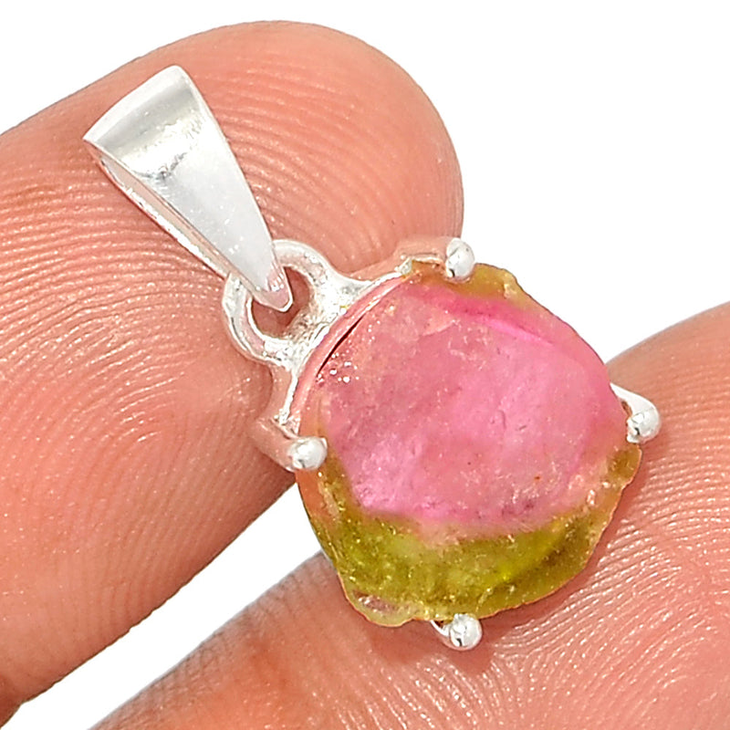 0.8" Claw - Watermelon Tourmaline Slice Pendants - WTSP469