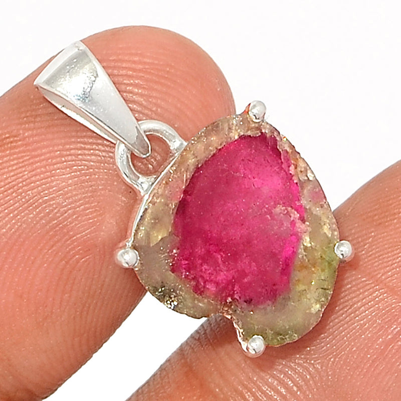 1" Claw - Watermelon Tourmaline Slice Pendants - WTSP481