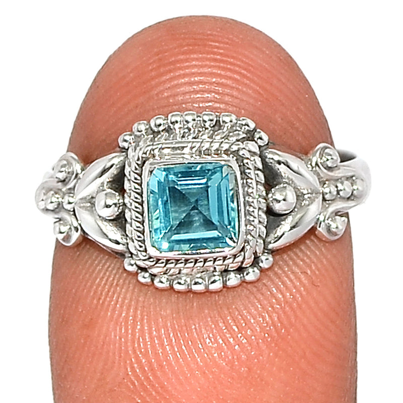 Small Filigree - Blue Topaz Ring - BLTR2179