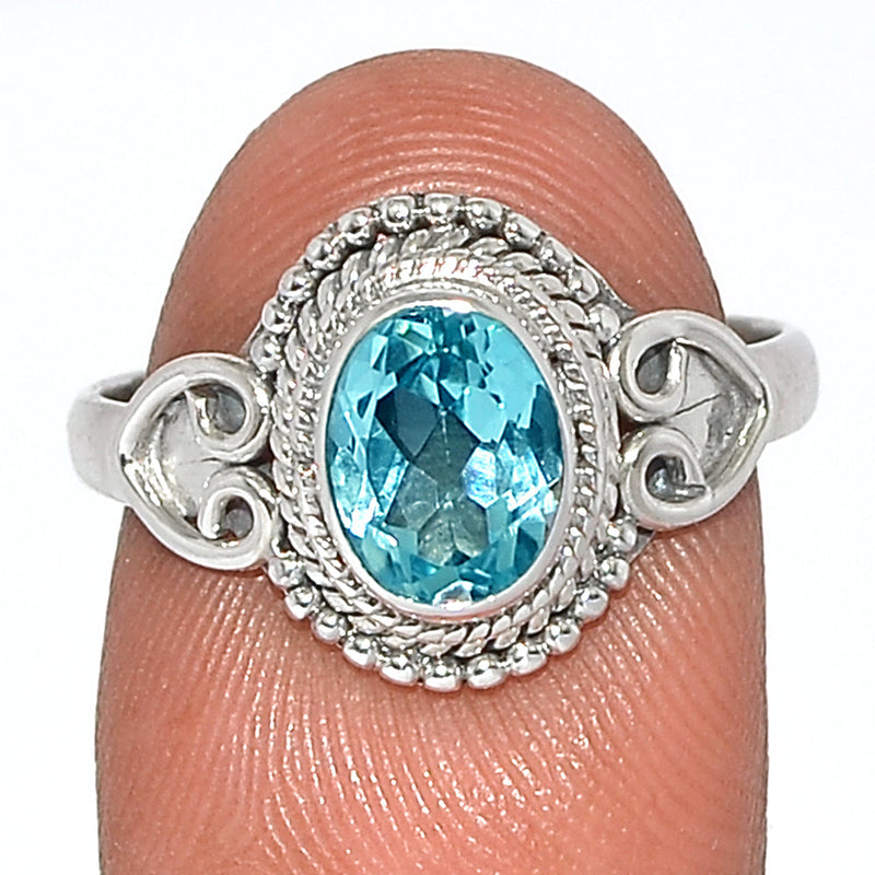 Small Filigree - Blue Topaz Ring - BLTR2188