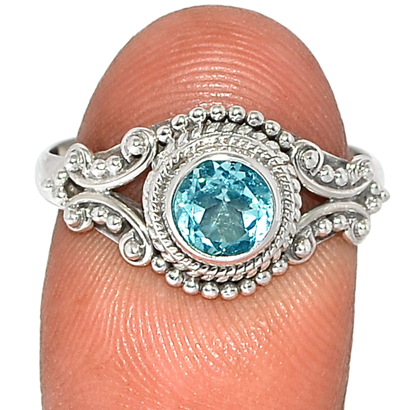 Small Filigree - Blue Topaz Ring - BLTR2196