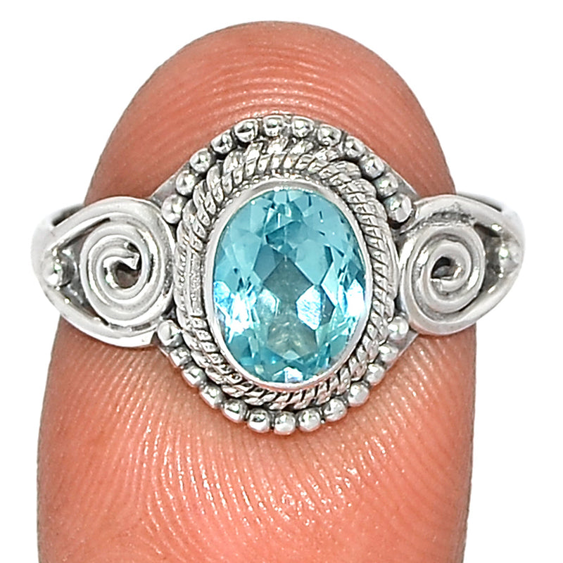 Small Filigree - Blue Topaz Ring - BLTR2201