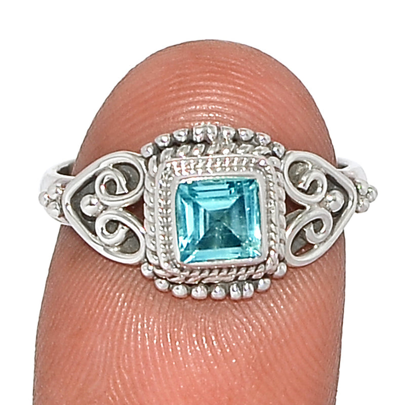 Small Filigree - Blue Topaz Ring - BLTR2209