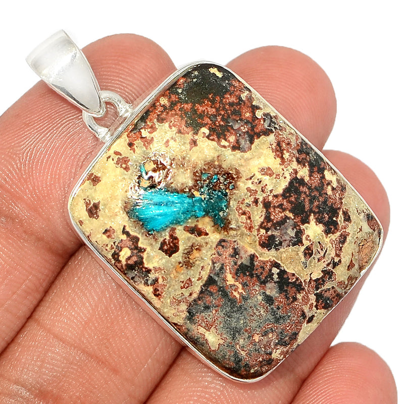 1.7" Cavansite Crystal Cabochon Pendants - CSCP64