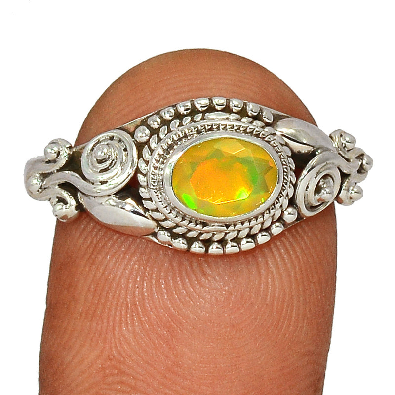 Small Filigree - Ethiopian Opal Faceted Ring - EOFR1999