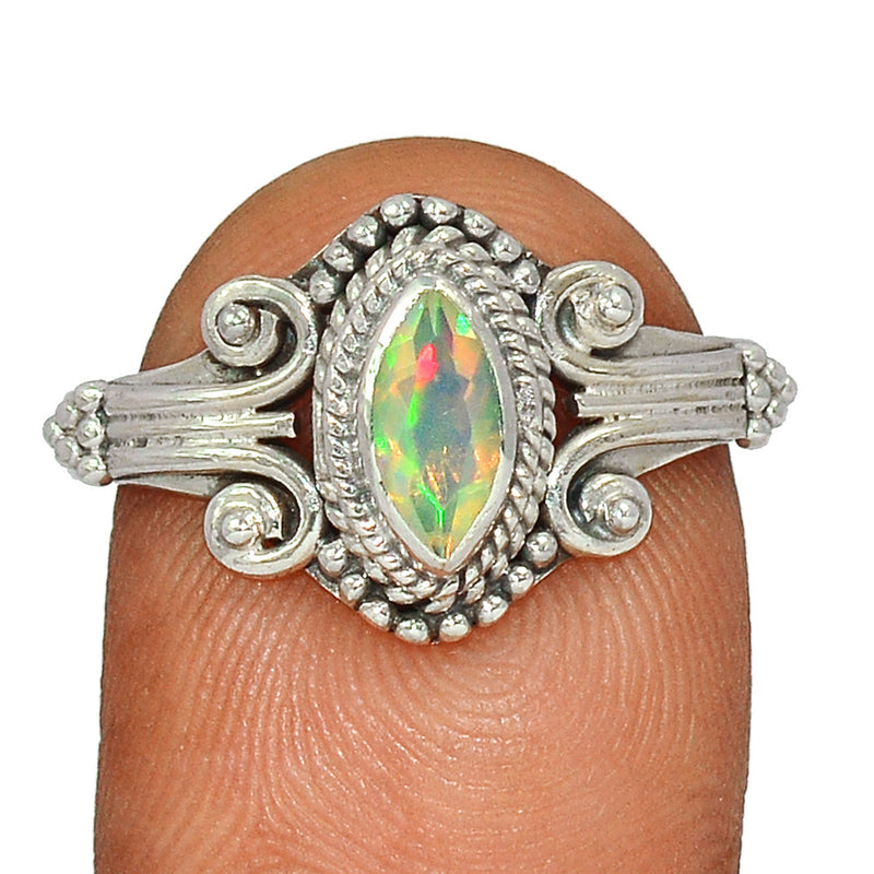 Small Filigree - Ethiopian Opal Faceted Ring - EOFR2024