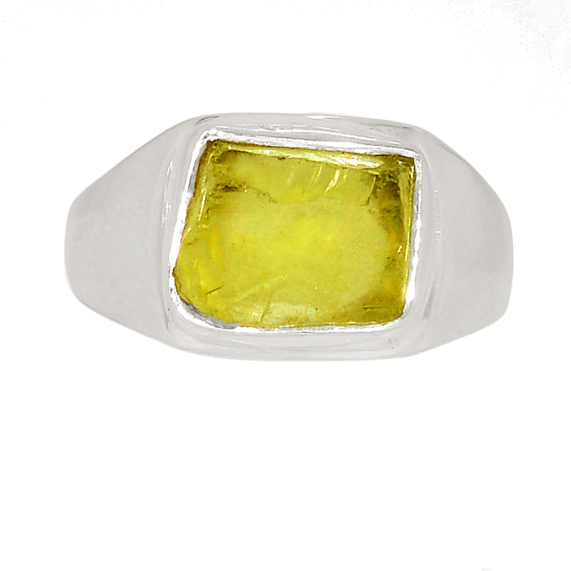 Solid - Lemon Topaz Rough Ring - LTRR129
