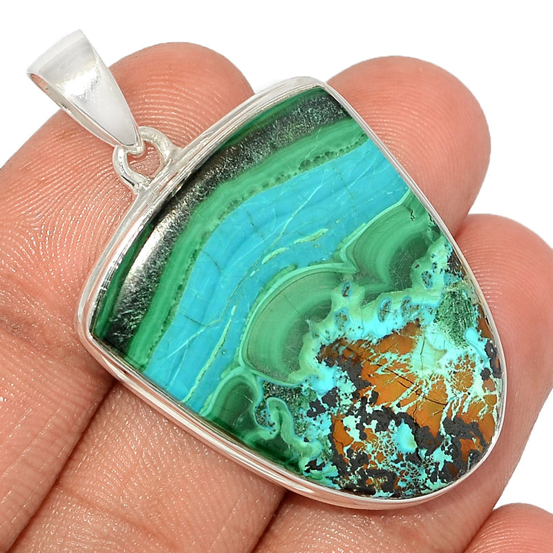 1.8" Malachite In Chrysocolla Pendants - MICP1799