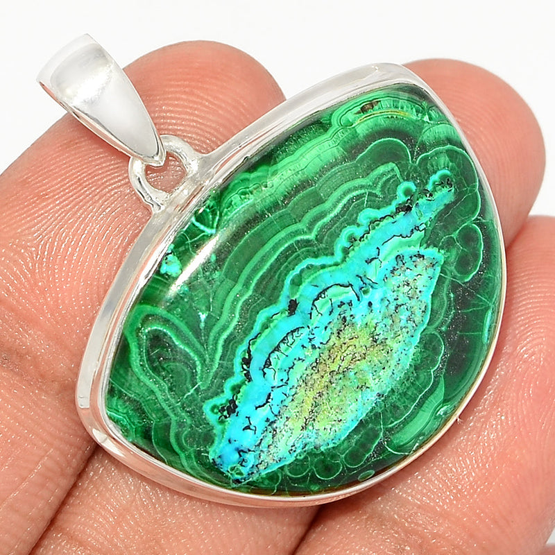 1.5" Malachite In Chrysocolla Pendants - MICP1809