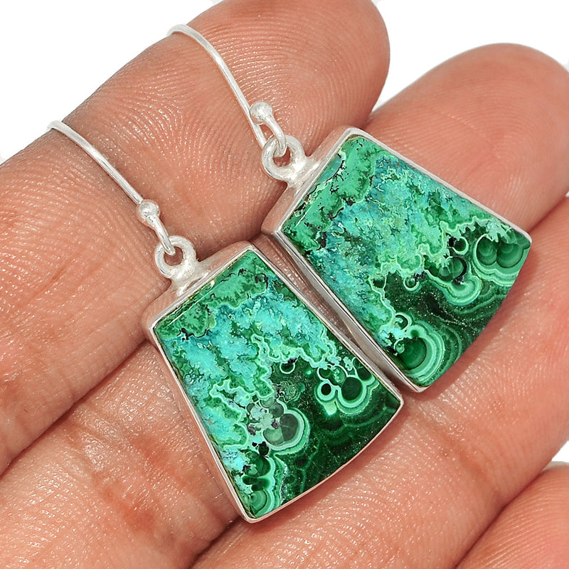1.5" Malachite In Chrysocolla Earrings - MICE740