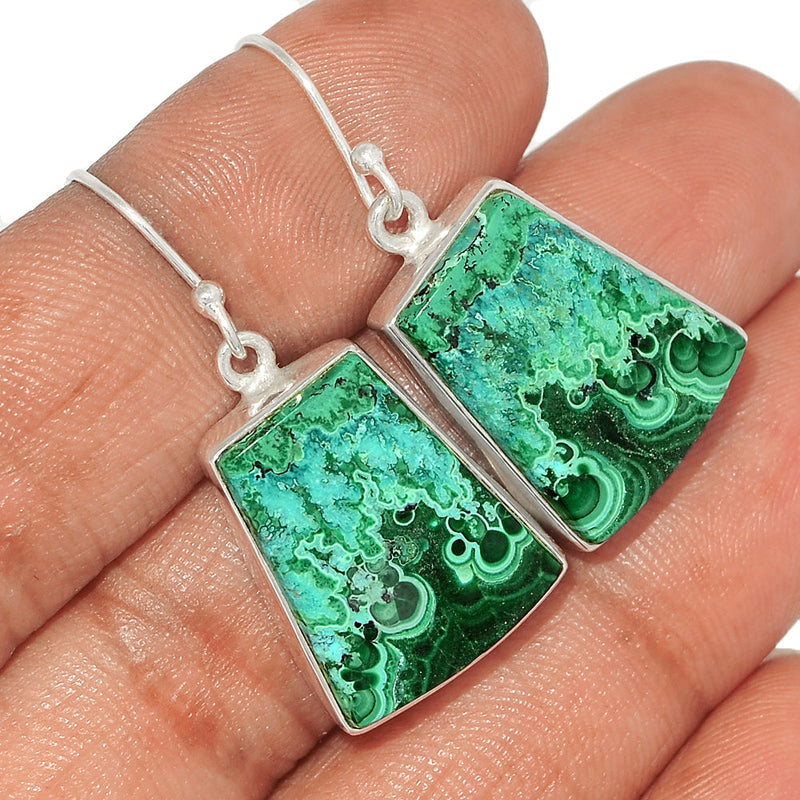 1.5" Malachite In Chrysocolla Earrings - MICE740