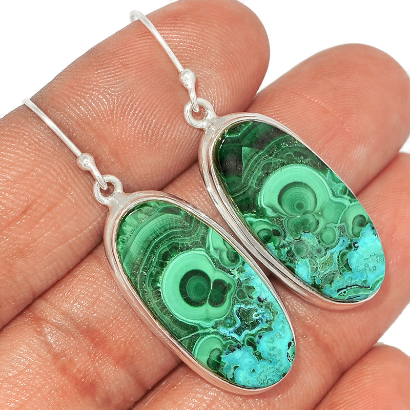 1.7" Malachite In Chrysocolla Earrings - MICE742