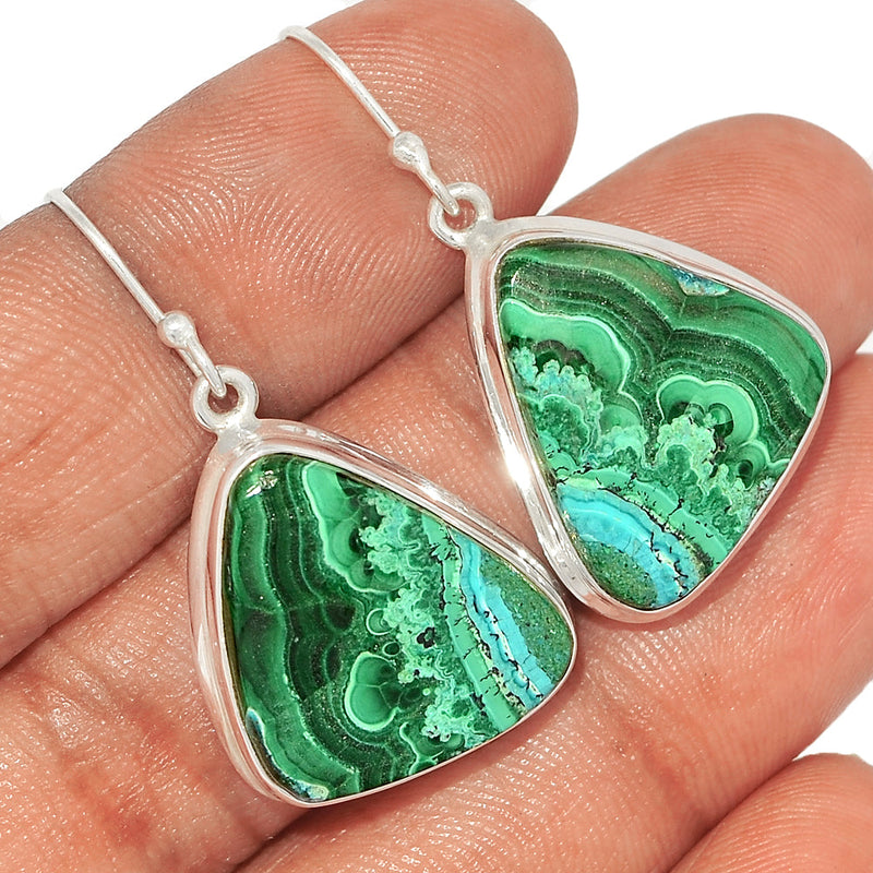 1.5" Malachite In Chrysocolla Earrings - MICE743