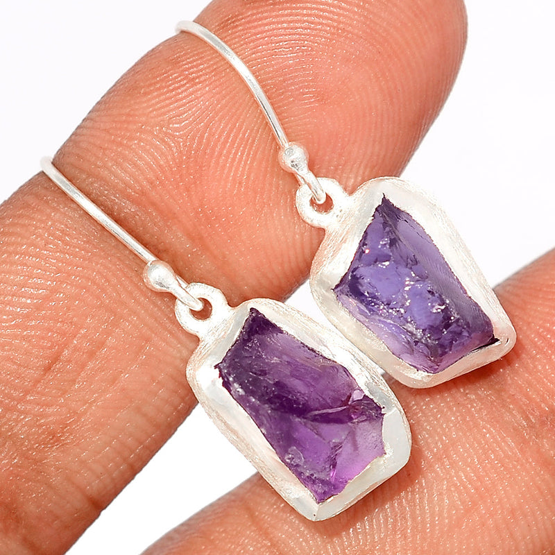 1.2" Amethyst Rough Earrings - AMRE296