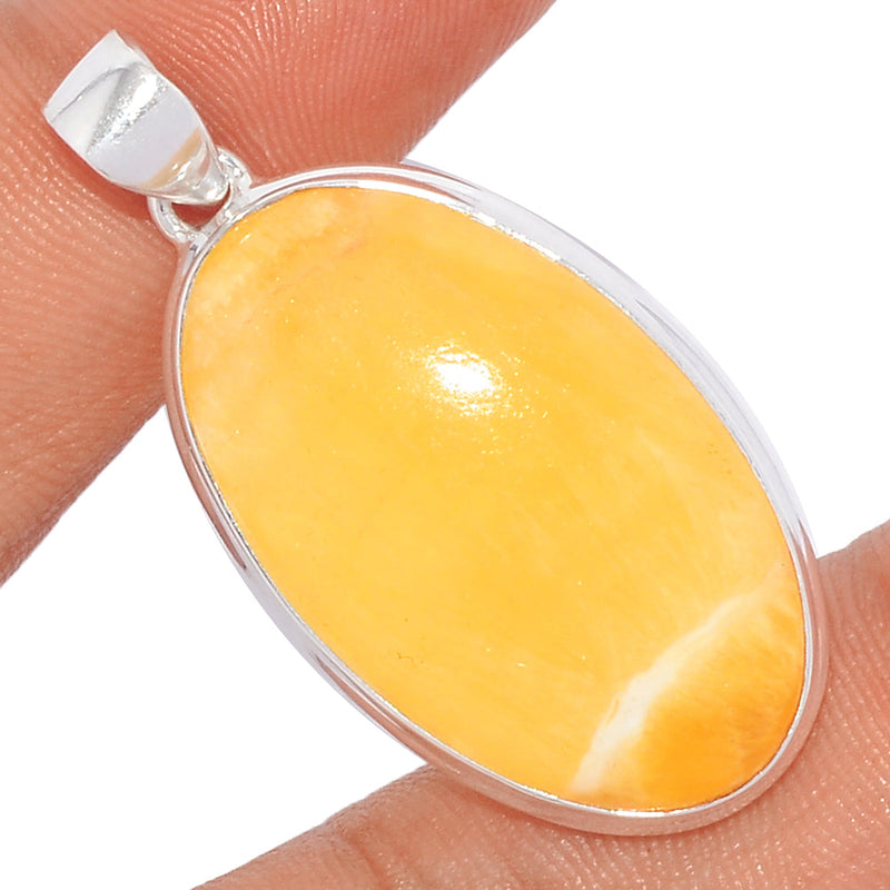 1.7" Yellow Lace Agate Pendants - YLAP115