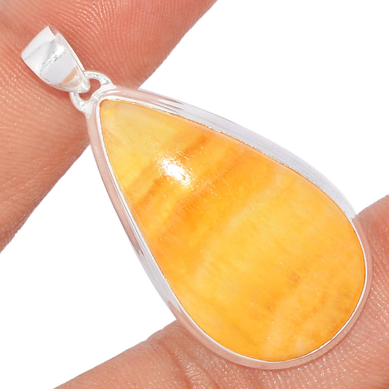 1.8" Yellow Lace Agate Pendants - YLAP116