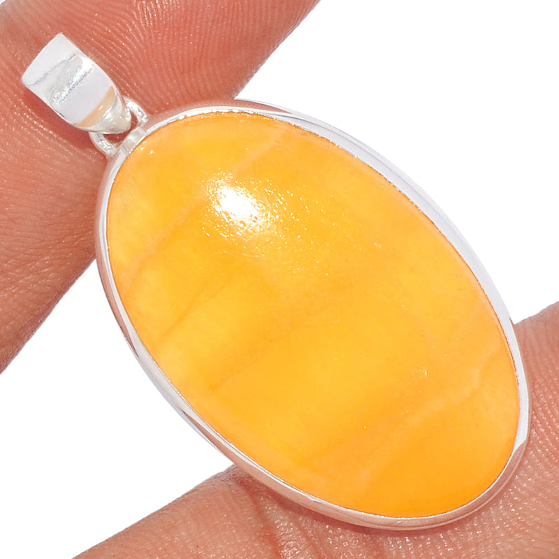 1.8" Yellow Lace Agate Pendants - YLAP119