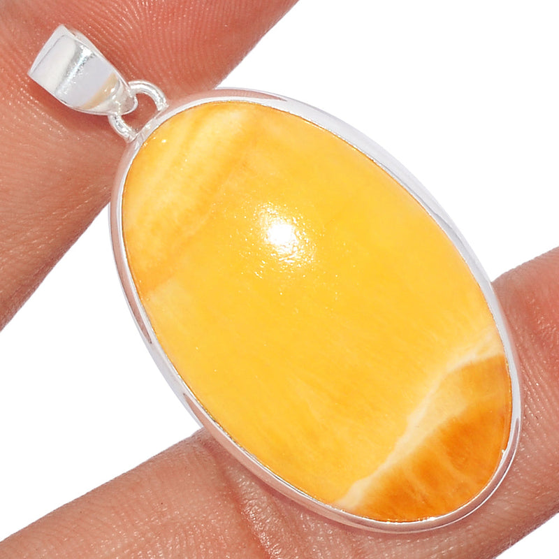 2" Yellow Lace Agate Pendants - YLAP128