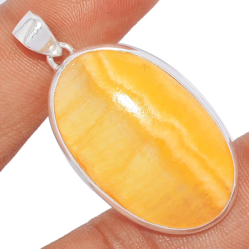 1.7" Yellow Lace Agate Pendants - YLAP129