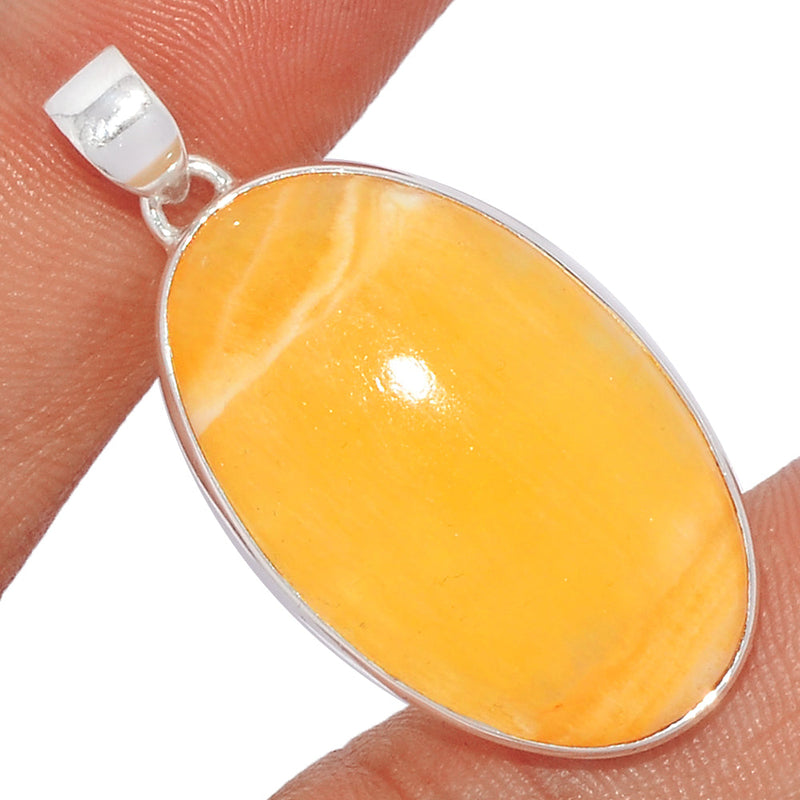 1.7" Yellow Lace Agate Pendants - YLAP137