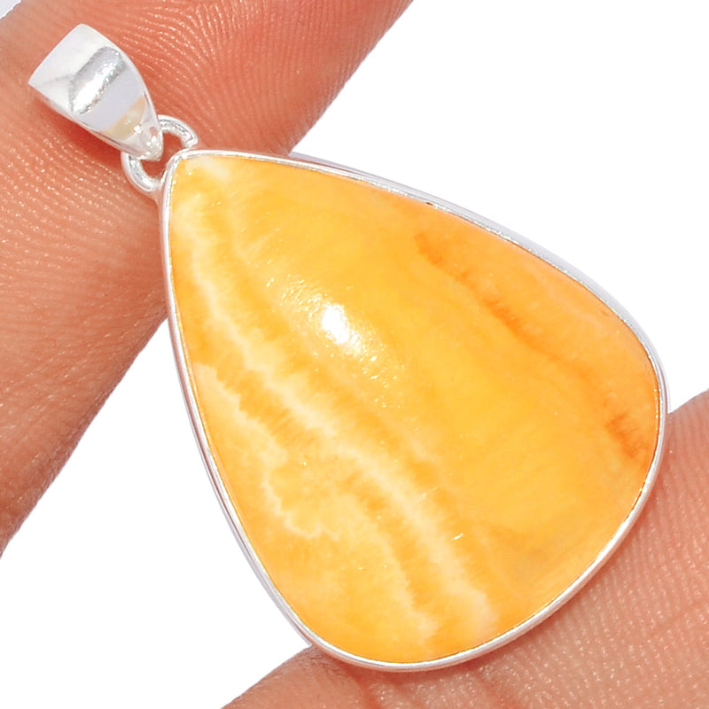 1.6" Yellow Lace Agate Pendants - YLAP143