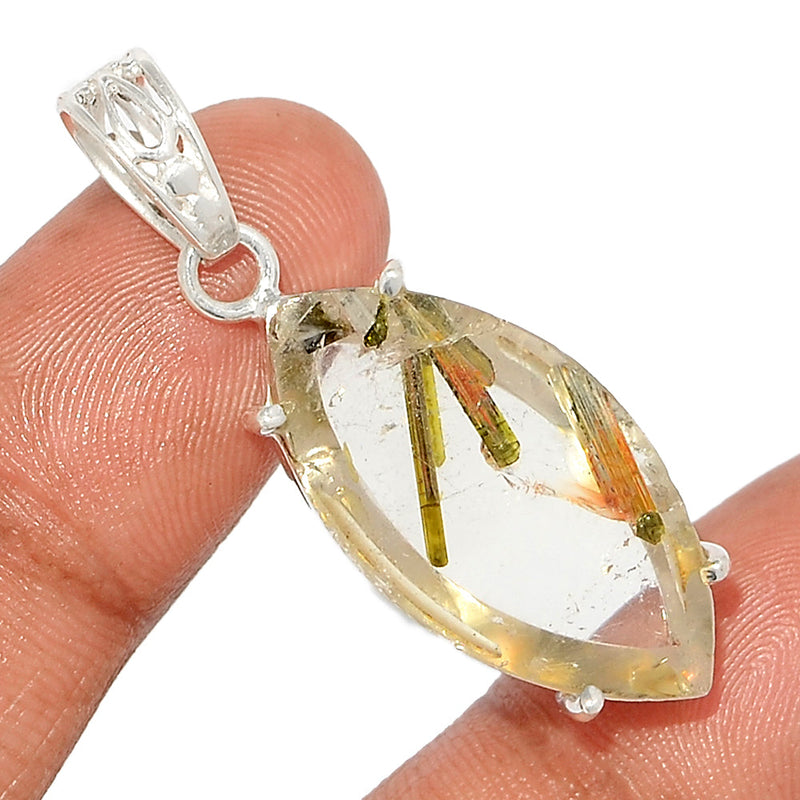 1.7" Epidot In Quartz Pendants - EPDP138