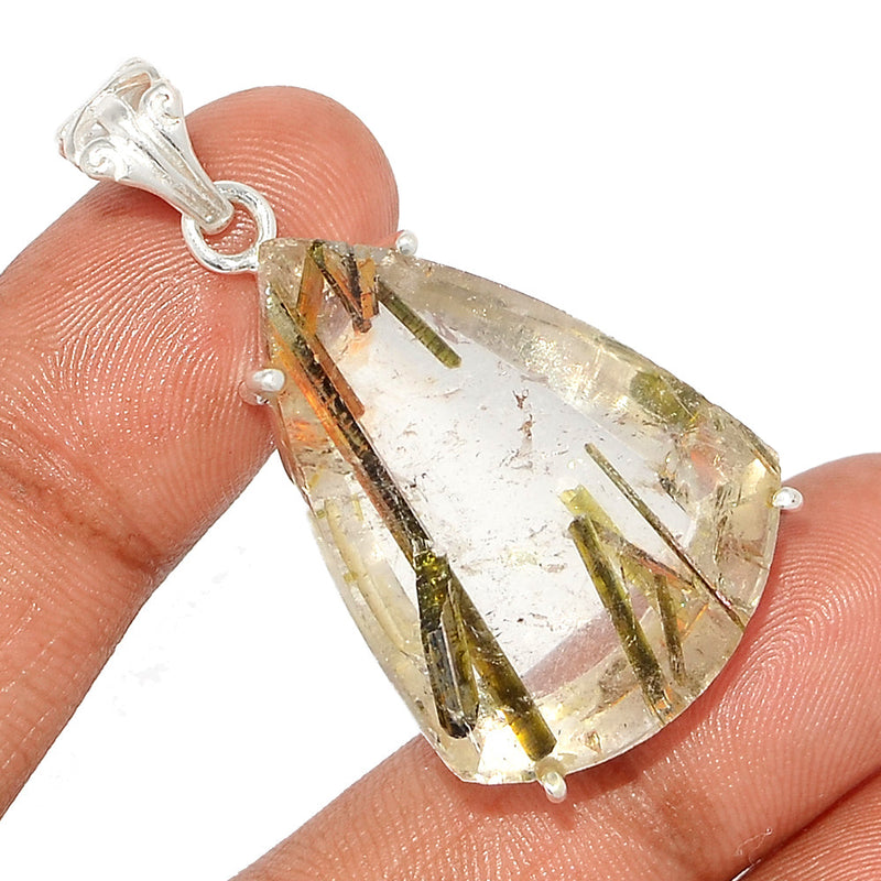 1.7" Epidot In Quartz Pendants - EPDP140