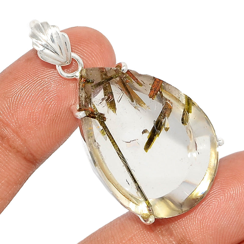 1.7" Epidot In Quartz Pendants - EPDP142