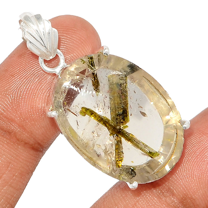 1.6" Epidot In Quartz Pendants - EPDP143