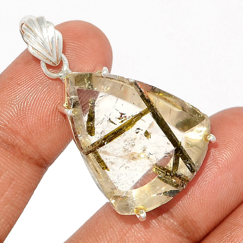 1.6" Epidot In Quartz Pendants - EPDP144