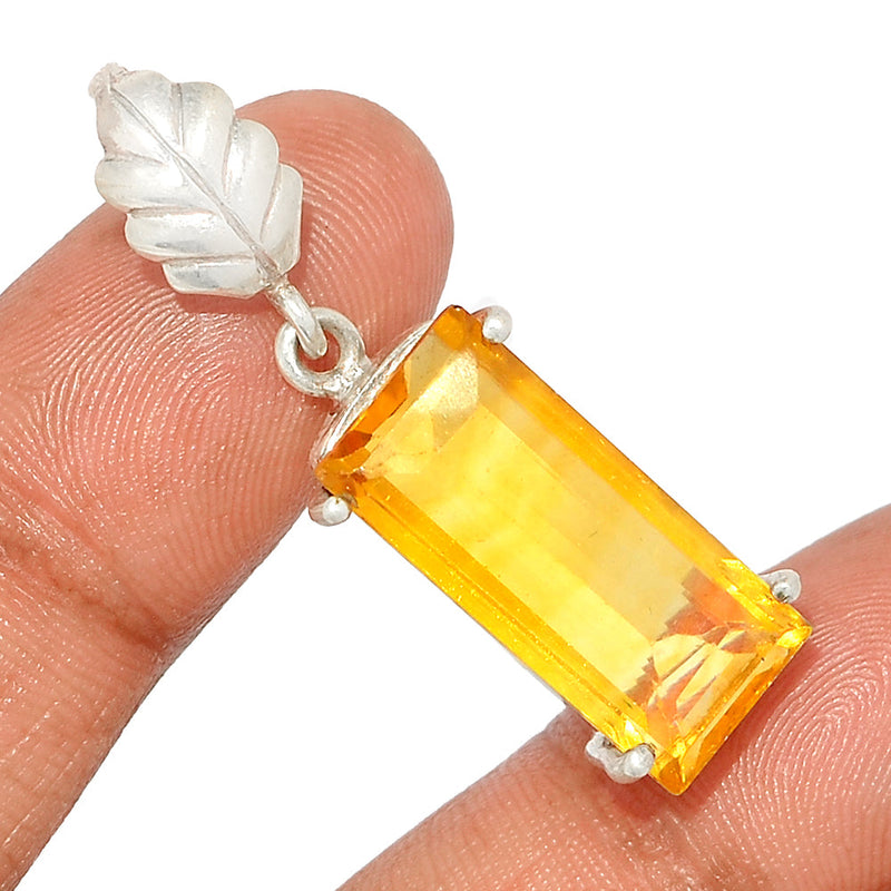 1.3" Claw - Yellow Fluorite Faceted Pendants - YFFP64