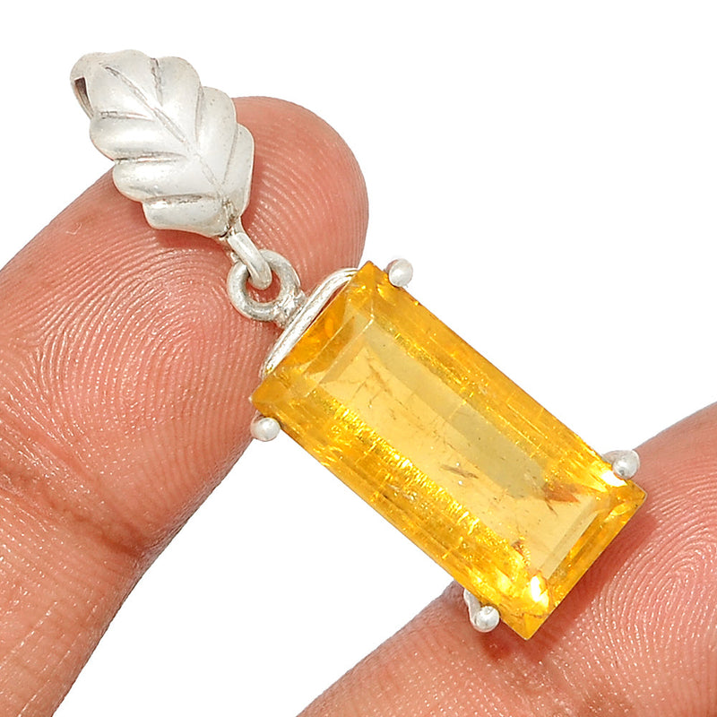 1.6" Claw - Yellow Fluorite Faceted Pendants - YFFP66