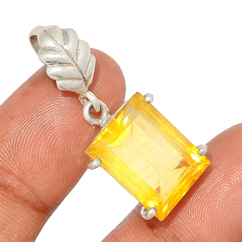 1.3" Claw - Yellow Fluorite Faceted Pendants - YFFP67