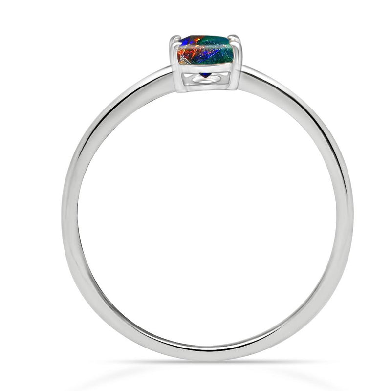 4*4 MM Round - Chalama Black Opal Faceted Silver Ring - RBC307-CBF Catalogue