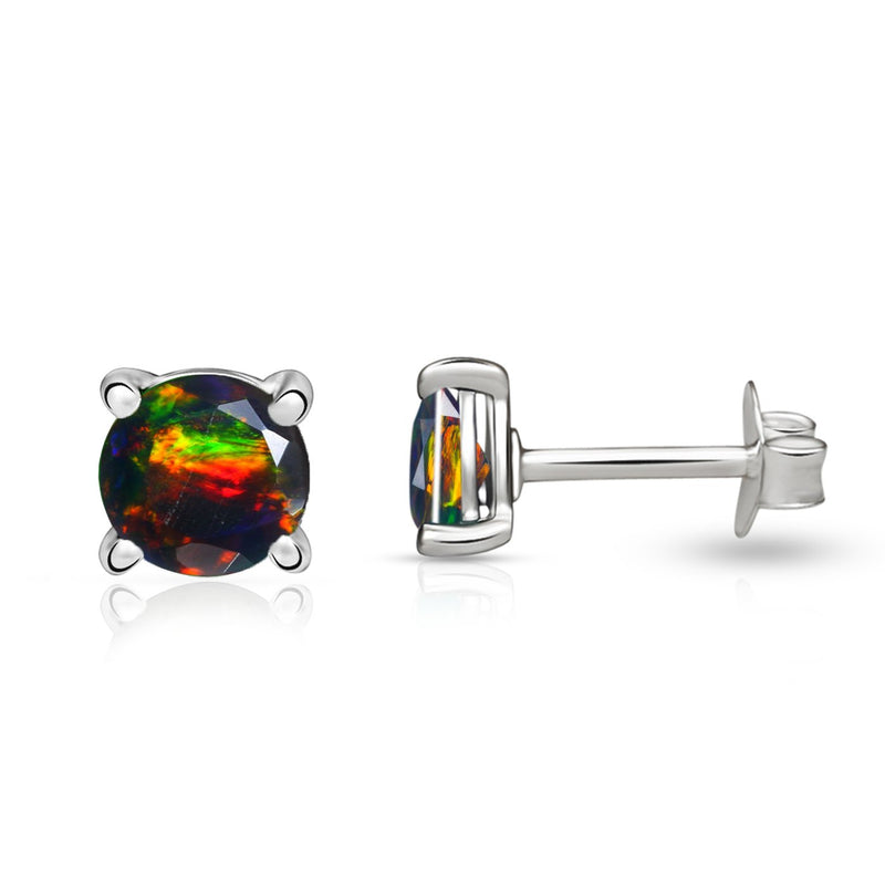 4*4 MM Round - Chalama Black Opal Faceted Stud - SBC108-CBF Catalogue