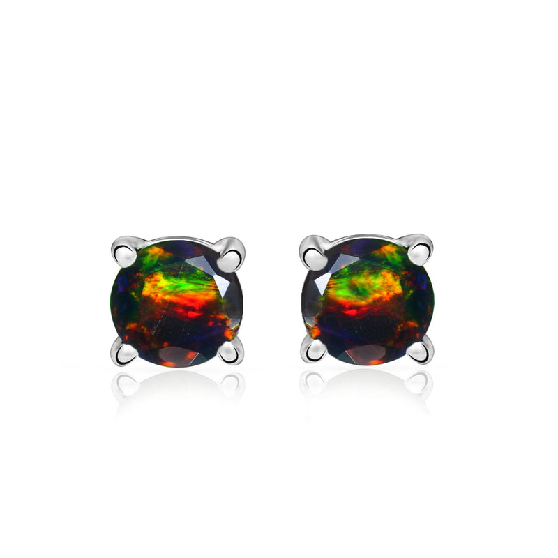 4*4 MM Round - Chalama Black Opal Faceted Stud - SBC108-CBF Catalogue