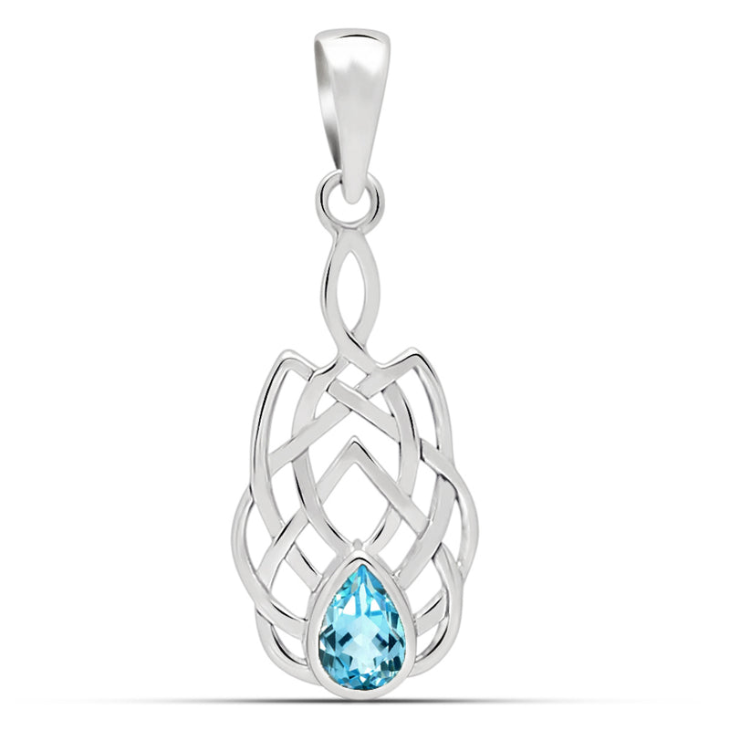 6*4 MM Pear - Celtic Design - Blue Topaz Pendants - CCP507-BT Catalogue