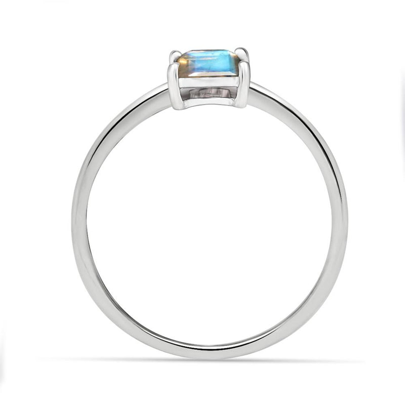 5*5 MM Square - Rainbow Moonstone Faceted Ring - RBC302-MNF Catalogue